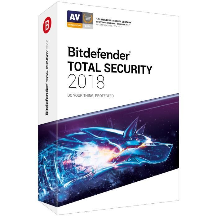 BITDEFENDER Total Security 2018 - 2 ans - 10 appareils
