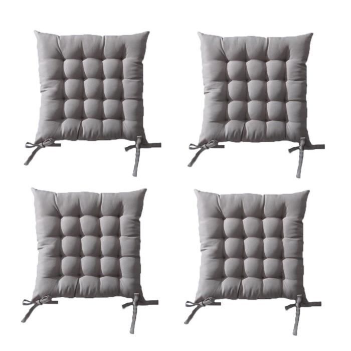 TODAY Lot de 4 assises matelassées 16 points 100% coton 40x40 cm mastic