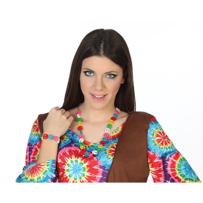 ATOSA Collier Hippie Paix - Multicolore