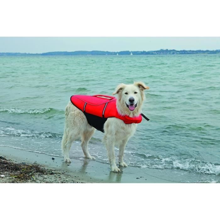TRIXIE Gilet de flottaison XL: 65 cm rouge/noir pour chien