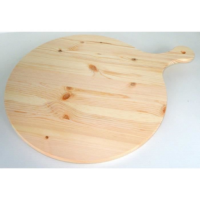 Planche à Pizza En Bois D'acacia 40 Cm - Plateau Rond Avec Poignée, Pour Service, Découpe Et Décoration