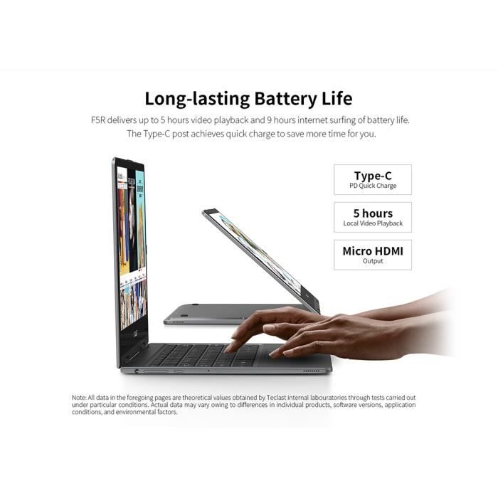 Ordinateur portable-Teclast F5R- 11,6 pouces-Windows3