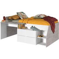 LIT COMBINE KIM Lit combiné enfant contemporain décor chêne si LIT COMBINE KIM Lit combiné enfant contemporain décor chêne si