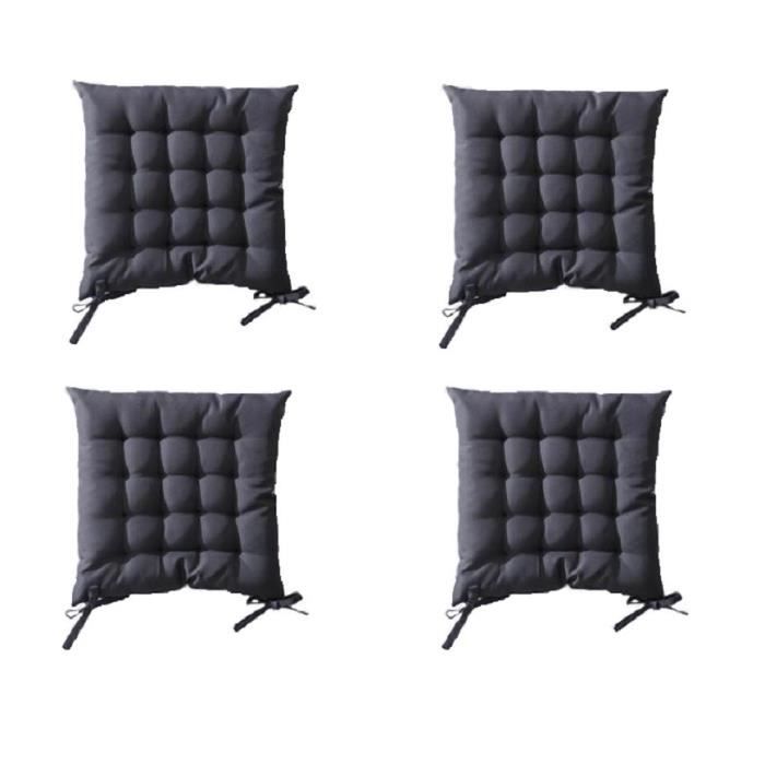 TODAY Lot de 4 assises matelassées 16 points 100% coton 40x40 cm canon de fusil