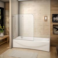PORTE DE BAIGNOIRE 120x140cm Pare baignoire 2 volets rabattables 5mm PORTE DE BAIGNOIRE 120x140cm Pare baignoire 2 volets rabattables 5mm
