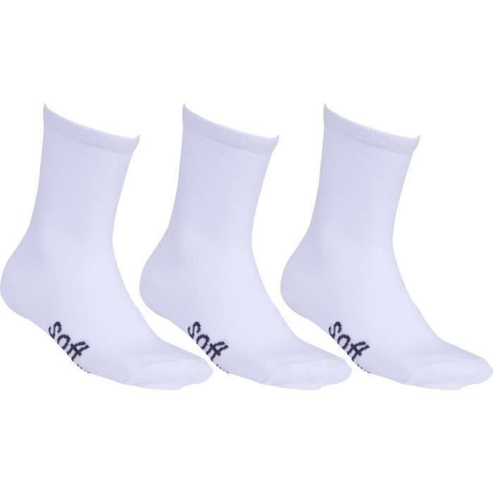 SOFTWR Lot de 3 Chaussettes fines - Enfant - Blanc
