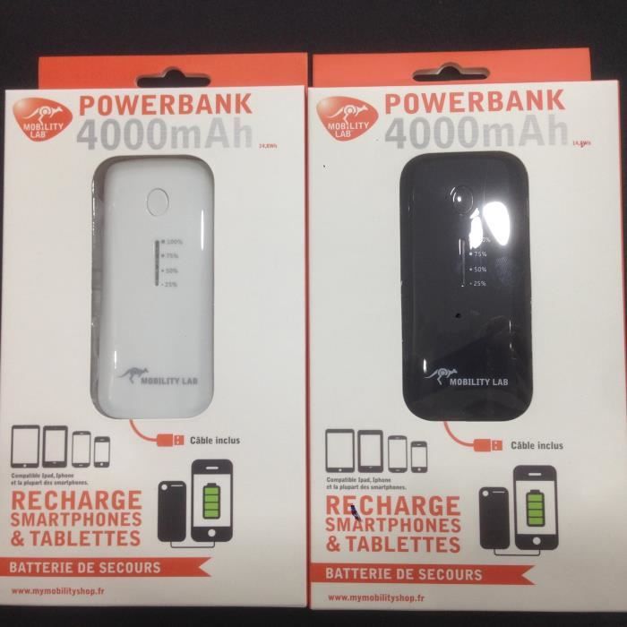 ML Batterie externe 4000 mAh - Blanc