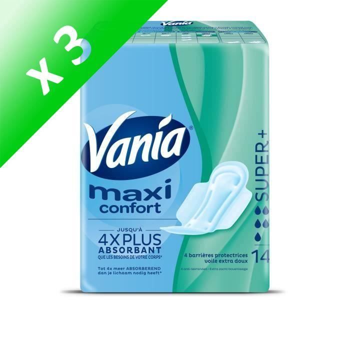 VANIA Maxi Confort 14 Serviettes x2 (Lot de 3)