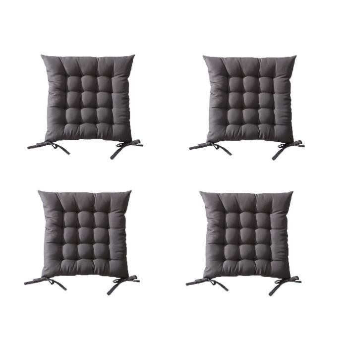 TODAY Lot de 4 assises matelassées 16 points 100% coton 40x40 cm bronze