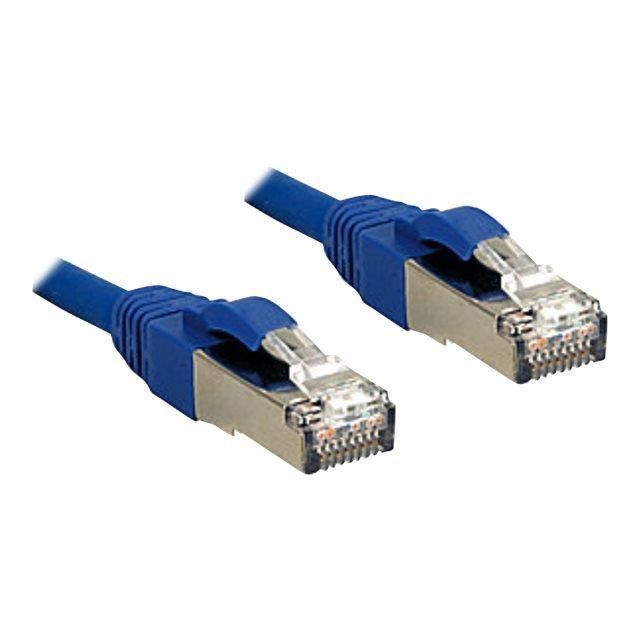 LINDY Câble réseau en cuivre - 6A S/FTP - LSOH - 500MHz - 0,3 m - Bleu