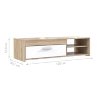 MEUBLE TV FINLANDEK Meuble TV KATSO décor chêne sonoma et bl MEUBLE TV FINLANDEK Meuble TV KATSO décor chêne sonoma et bl