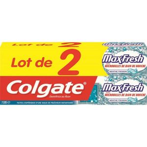 COLGATE Dentifrice Maxfresh - Bleu - 2 x 75 ml