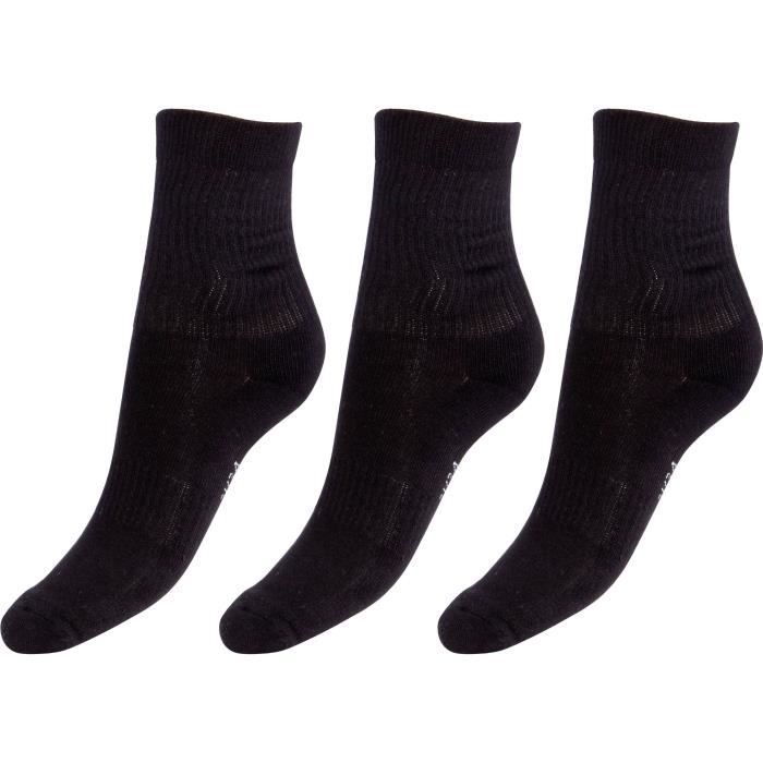 ATHLI-TECH Lot de 3 Paires de Chaussettes Tennis Epaisses - Enfant Mixte - Noir