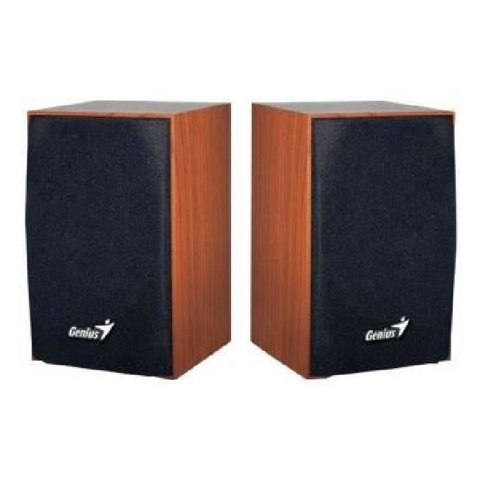GENIUS Haut parleurs HP SP HF 160 - USB - 4 Watts - Marron - PC / Mac / Smartphone / Tablette / Lecteur MP3 et CD
