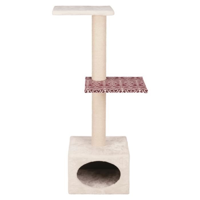 TRIXIE Arbre à chat Cleto 108cm - Beige et rouge lie de vin - Pour chat