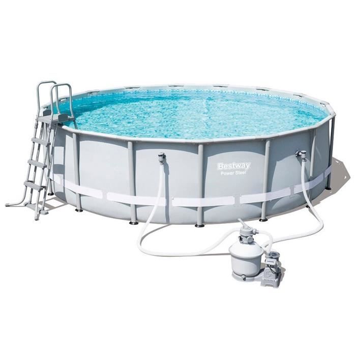BESTWAY Kit Piscine tubulaire ronde Ø4,88xH1,22m - avec filtre à sable