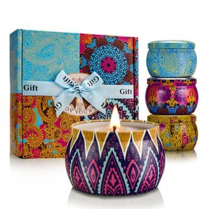 Bougie Parfum/ée 100/% Naturelle Cire de Soja 25-30 Heures Dur/ée pour Laromath/érapie D/écoration pour F/ête Mariage Bath Yoga No/ël Anniversaire La Saint Valentin IDESION Lot de 4