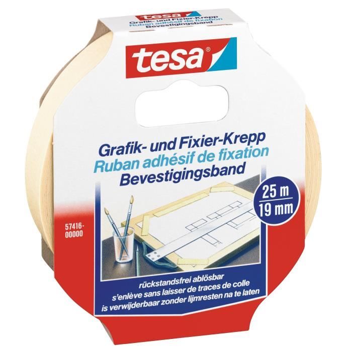TESA Ruban adhésif papier TESA Krepp - 25m x 19mm