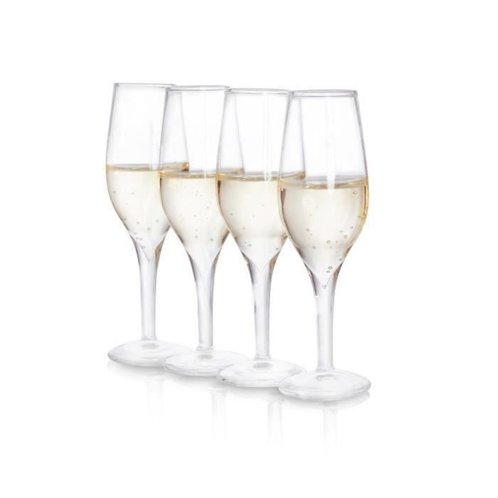 SOIREE Lot de 4 verres à shot en forme de verre à champagne