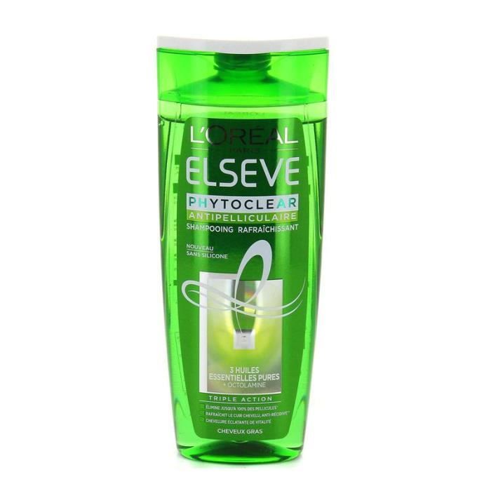 L'oreal elseve phythoclear - shampoing cheveux gras - 250 ml - lot de 2