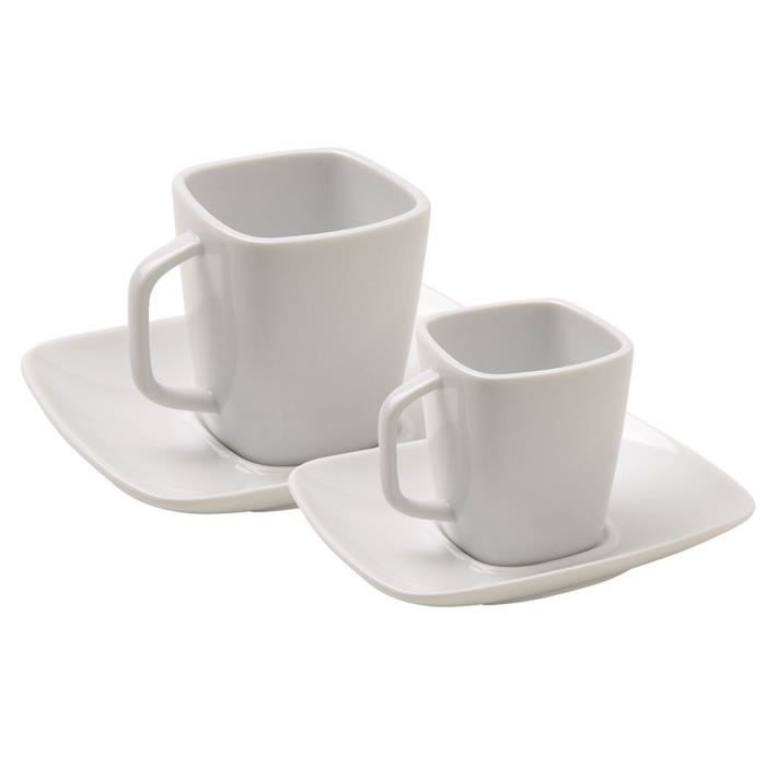 LOT DE 6 PAIRES TASSES THE CARREES L76 x lg76 x H81 mm ...