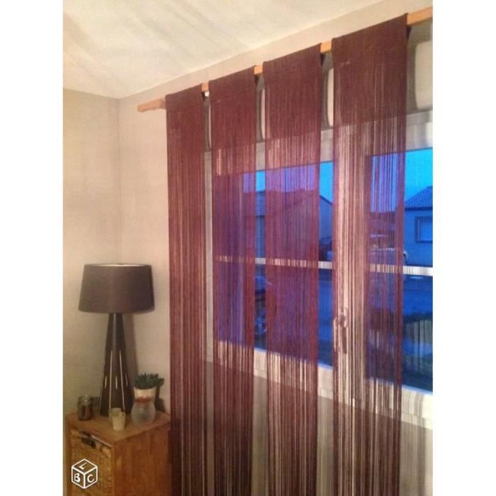 4 RIDEAUX FILS a FIL 25cm X 280 cm VIVARAISE UNI TEINTE / MARRON ... 4 RIDEAUX FILS a FIL 25cm X 280 cm VIVARAISE UNI TEINTE / MARRON ...