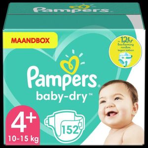 PAMPERS Baby Dry Taille 4+ - 9 à 18kg - 152 couches - Format pack 1 mois PAMPERS Baby Dry Taille 4+ - 9 à 18kg - 152 couches - Format pack 1 mois