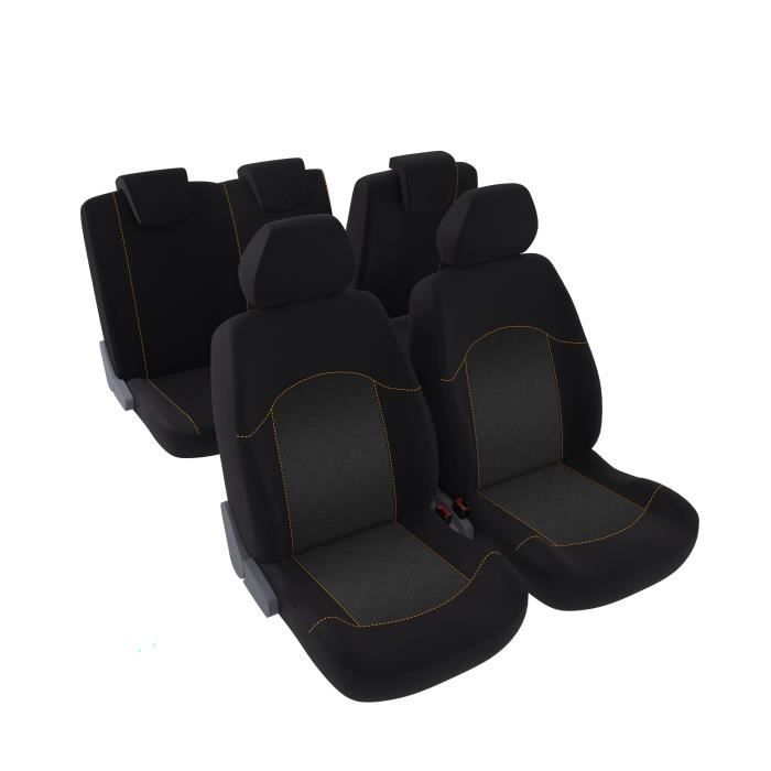 DBS Rafael Jeu Complet de Housses Universelles en Polyester Noir et Gris