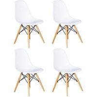 CHAISE Lot de 4 Chaises Design scandinave Blanches CHAISE Lot de 4 Chaises Design scandinave Blanches
