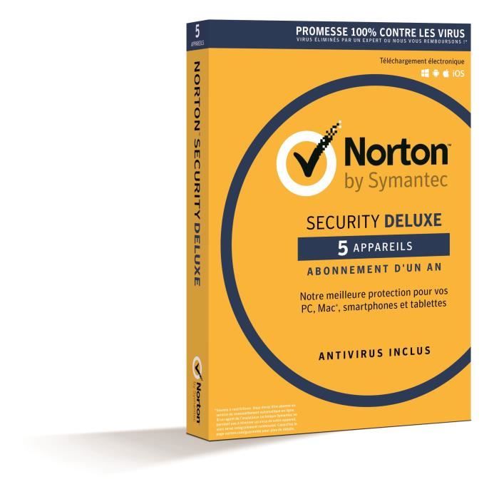 Norton Security 2018 Deluxe 5 Appareils 3 Ans