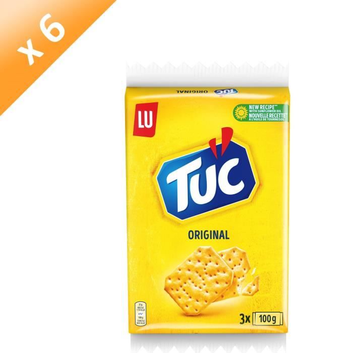 Lot de 6 LU Tuc Original Biscuits apéritifs crakers salés - 3 x 100 g