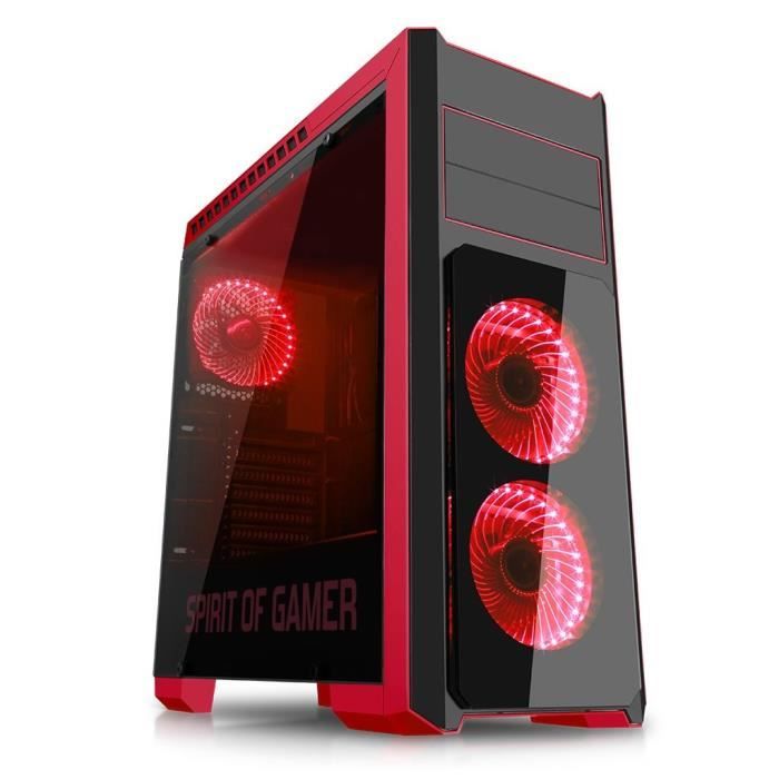 SPIRIT OF GAMER Boîtier PC Gamer Rogue III - Rouge