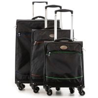 SET DE VALISES Set de 3 valises Souple Noir - 4 roues - Polyester SET DE VALISES Set de 3 valises Souple Noir - 4 roues - Polyester