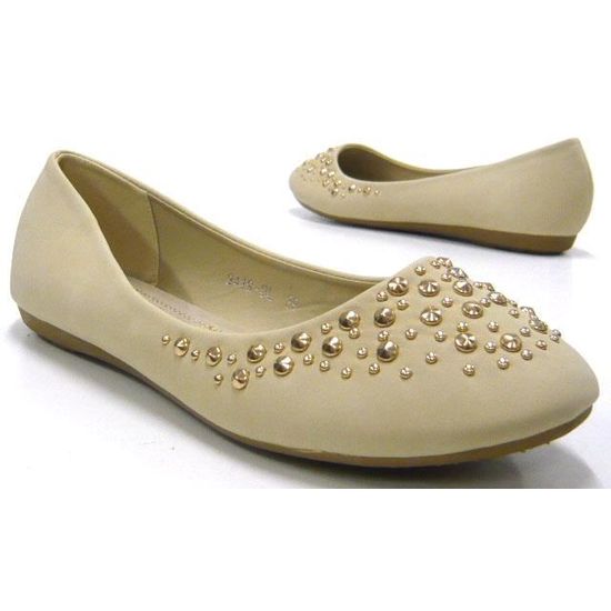 De Cuir Chaussures Beige Intérieur 38 Douceur Nouveau Femmes Babouche Ballerines 7bmI6yYfgv