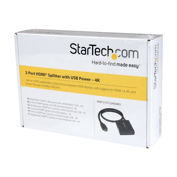 Splitter vidéo HDMI 4K à 2 ports alimenté par USB - Répartiteur HDMI 4K à 2 ports alimenté par USB ou adap. d'alimentation