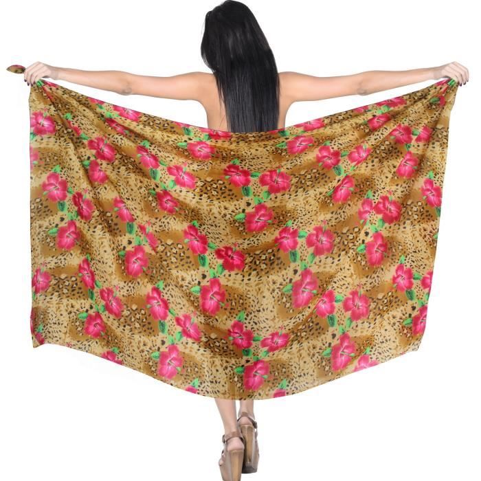 LA LEELA Maillot de Bain par/éo Wrap Rayonne Femmes imprim/ées Nager Sarong