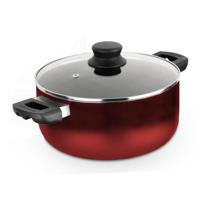 EVOLUTION Marmite 28 cm rouge + couver   Achat / Vente CASSEROLE