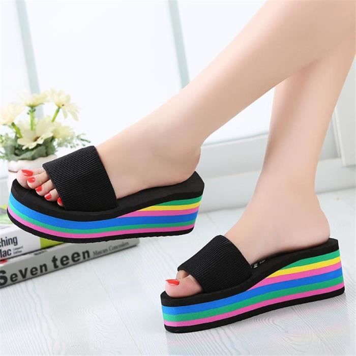 Ladies Sandales De Meilleur Nouveau Hauteur Pantoufles rouge vert Shoes Top Chaussures Mode Casual Qualit Croissante Femmes Nior noir Tongs w50q0xY7X