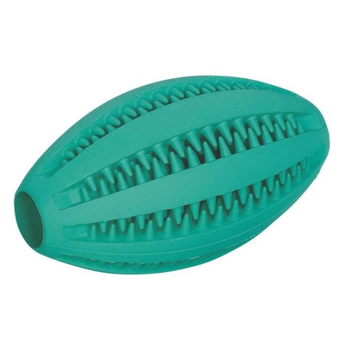 NOBBY Jouet Dental fun rugby en caoutchouc - Menthe - 11cm - Pour chien