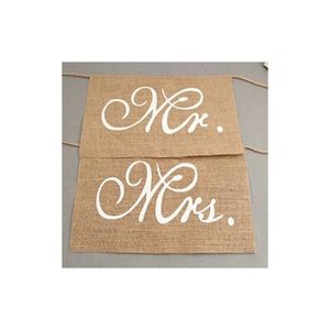 HOUSSE DE CHAISE Pancartes chaise pour les mariés MRS-MR 2PCS - Cou