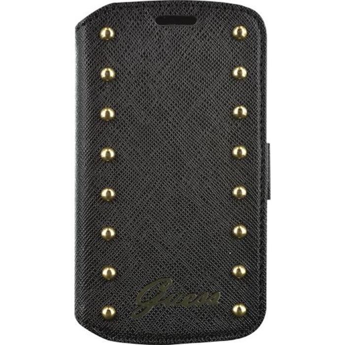GUESS Etui à rabat pour Samsung Galaxy Trend Lite - Clouté - Noir