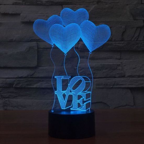 De 3d Table Amour Illusion Led Bureau Lampe tsQrChBxd