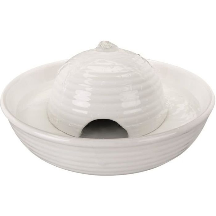 TRIXIE Fontaine à boire Vital Flow Mini en céramique - 0,8 L - Blanc - Pour chien