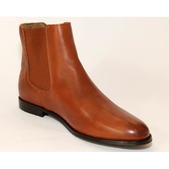 BOTTE BOTTINES FEMME CHELSEA CUIR CAMEL T 41 NEUVES