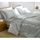 PARURE DE LIT SATIN 6 PCS GRIS / ARGENT LIT 180 CM