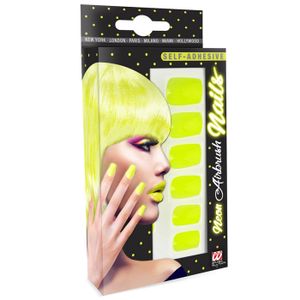 MAQUILLAGE Faux ongles adhésifs jaunes adulte