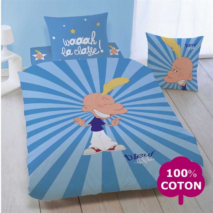 Drap housse TITEUF JUNIOR LA CLASSE 90x190cm   Achat / Vente DRAP