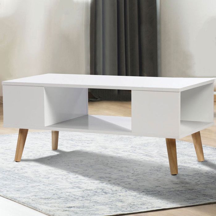 table basse effie scandinave bois blanc - achat / vente table basse