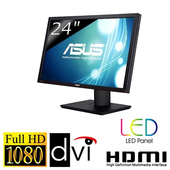 Ecran LED 24 Full HD   Dalle IPS   Résolution 1920 x 1080 pixels