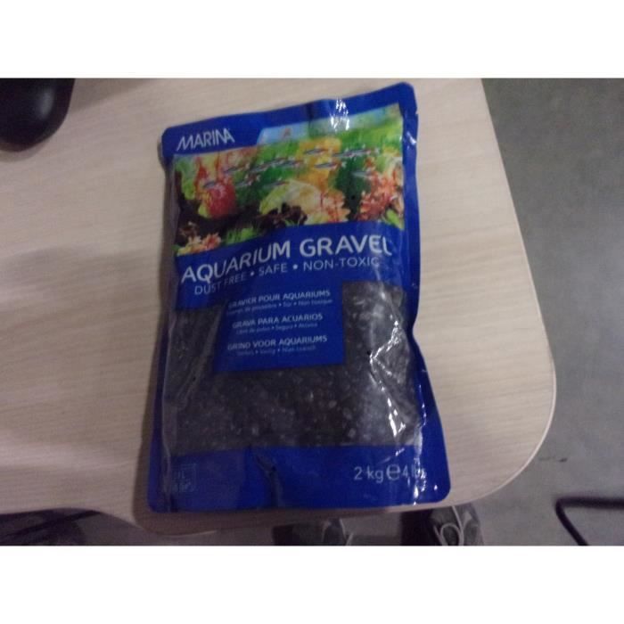 MARINA Gravier Deco noir 2 kg Pour aquarium